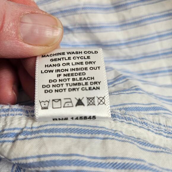 Allison Andrews 3/4 Bell Sleeve Lace Blue and White Striped Medium Sailor - Picture 9 of 9